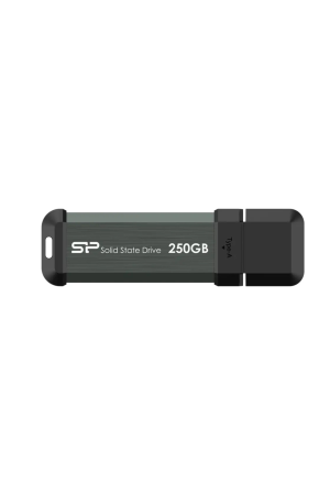 Silicon Power MS70 250GB Portable External SSD – USB 3.2 Gen 2 with Type-C Adapter for Fast & Reliable Storage
