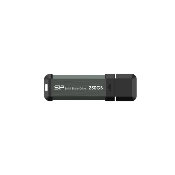 Silicon Power MS70 250GB Portable External SSD – USB 3.2 Gen 2 with Type-C Adapter for Fast & Reliable Storage