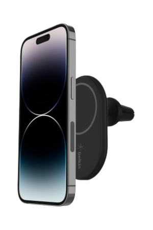 Belkin BoostCharge Magnetic Wireless Car Charger – MagSafe Compatible Fast Charging Mount for iPhone 14/13/12 Series (Cable Included)