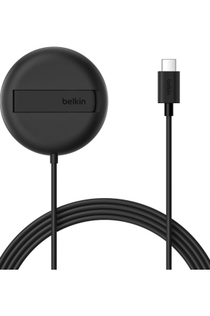 Belkin 15W Wireless Charging Station – Qi2 Certified & MagSafe Compatible for iPhone 16 Series, Samsung Galaxy S25, AirPods & More (AC Adapter Not Included, Black)