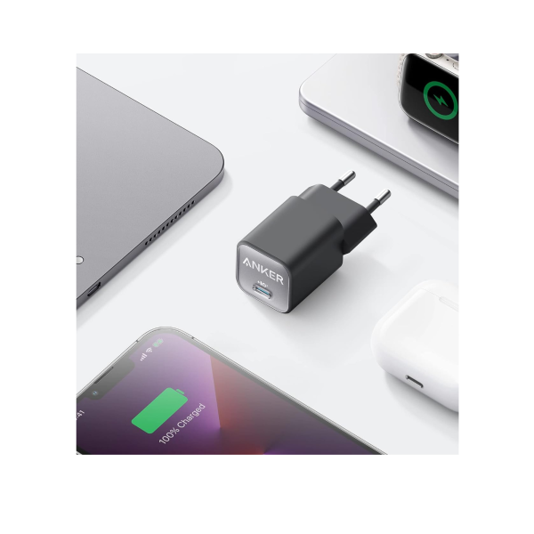 Anker 511 Charger (Nano 3) – 30W USB-C GaN Fast Charger with PPS PIQ 3.0 for iPhone 13/12 Series, Galaxy, iPad (Cable Not Included) – Phantom Black – Image 2