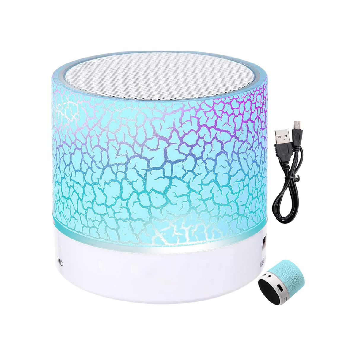 Retoo – Lampe de chevet LED portable avec haut-parleur Bluetooth – Lampe de table multicolore à intensité réglable – Veilleuse tactile pour chambre d’enfant, ado, salon – Idée cadeau originale