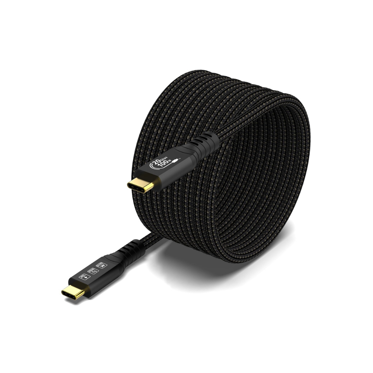 YIWENTEC – Câble USB-C vers USB-C 3.2 Gen2x2 – Transfert de données 20 Gbps, charge rapide 100W (20V/5A), prise en charge vidéo 4K@60Hz – Modèle droit, longueur 5 m