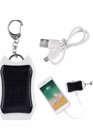 Chargeur solaire portable étanche – Power Bank 1500 mAh avec lampe torche LED intégrée – Idéal pour téléphone, randonnée, camping, voyages et équipements de survie