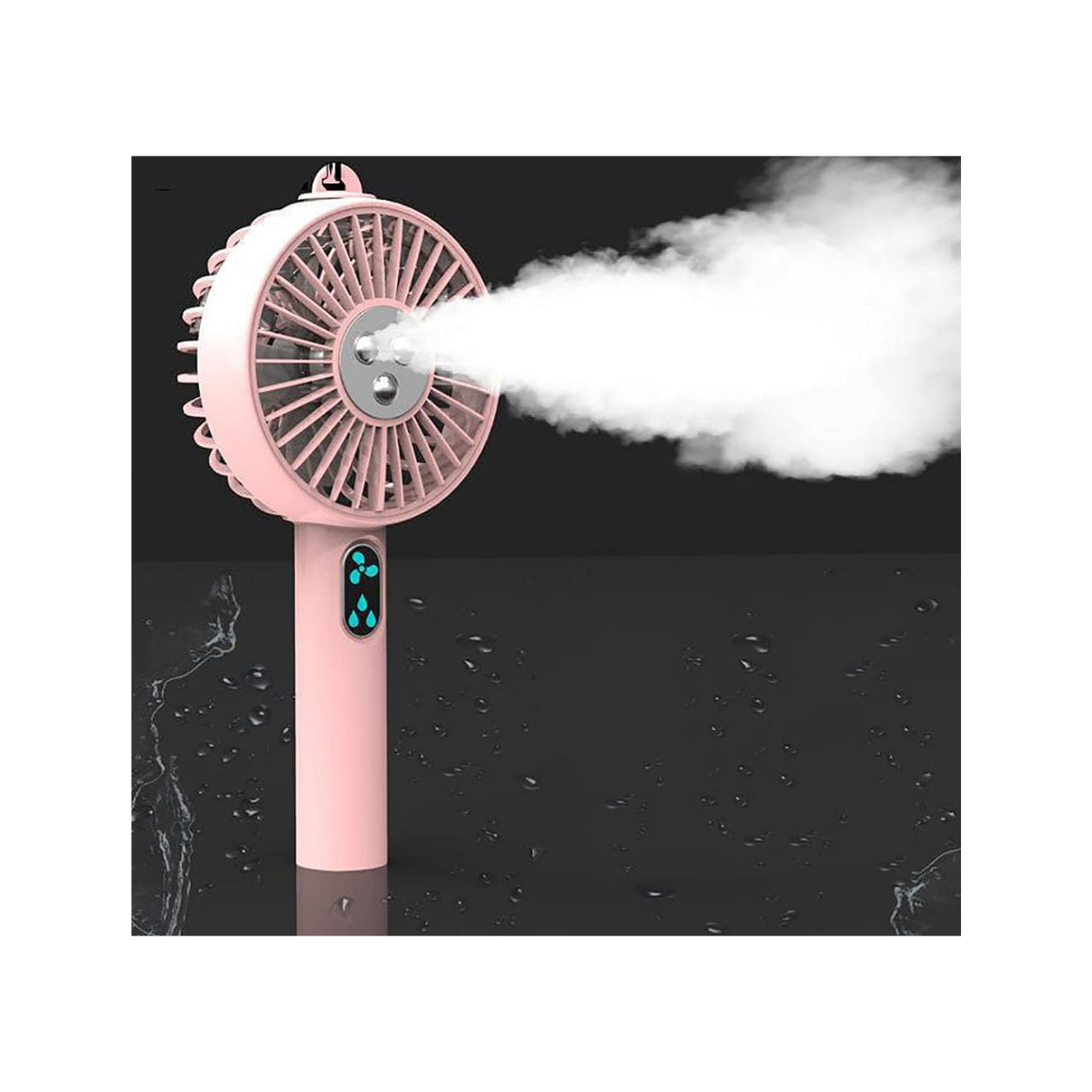 LJJ – Ventilateur de poche brumisateur – Ventilateur USB rechargeable avec socle – Idéal maison, bureau et voyage – Rose – Image 2