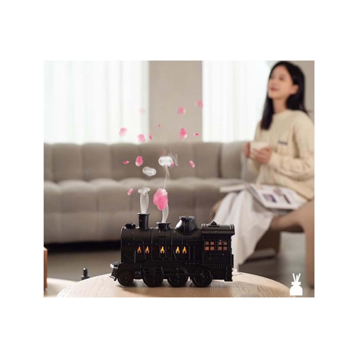 Diffuseur d’arômes à vapeur – Humidificateur élégant 300 ml avec huiles essentielles – Design moderne pour maison & bureau – Noir – Image 2