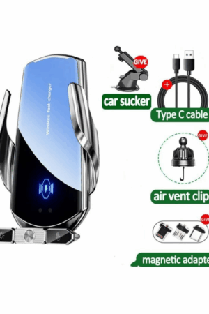 YOPOTIKA – Chargeur voiture sans fil Qi 15W – Support de téléphone rapide pour iPhone, Android et tous smartphones