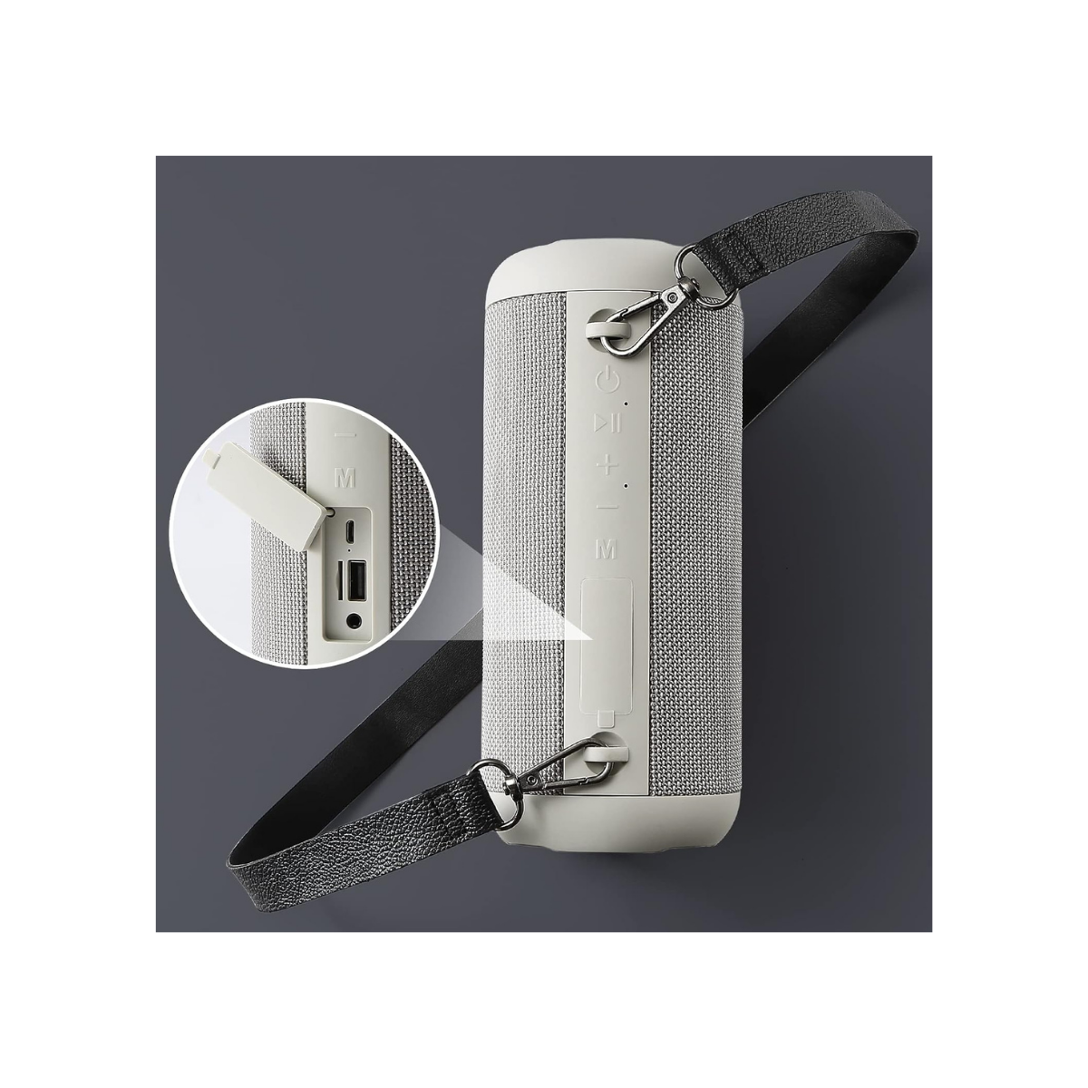 🔊 Enceinte Bluetooth Portable – 30W – Bluetooth 5.0 – Son Stéréo HD – Étanche IPX6 – 30h d’autonomie – Micro intégré – Argent – Image 2