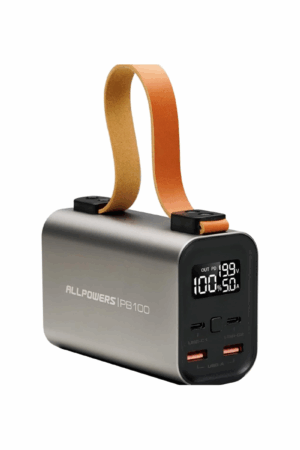 ALLPOWERS – Batterie externe 24 000 mAh – Power Bank portable USB-C 100W avec charge rapide – Écran LED & lampe intégrée – 4 ports USB – Idéal camping & voyages en avion